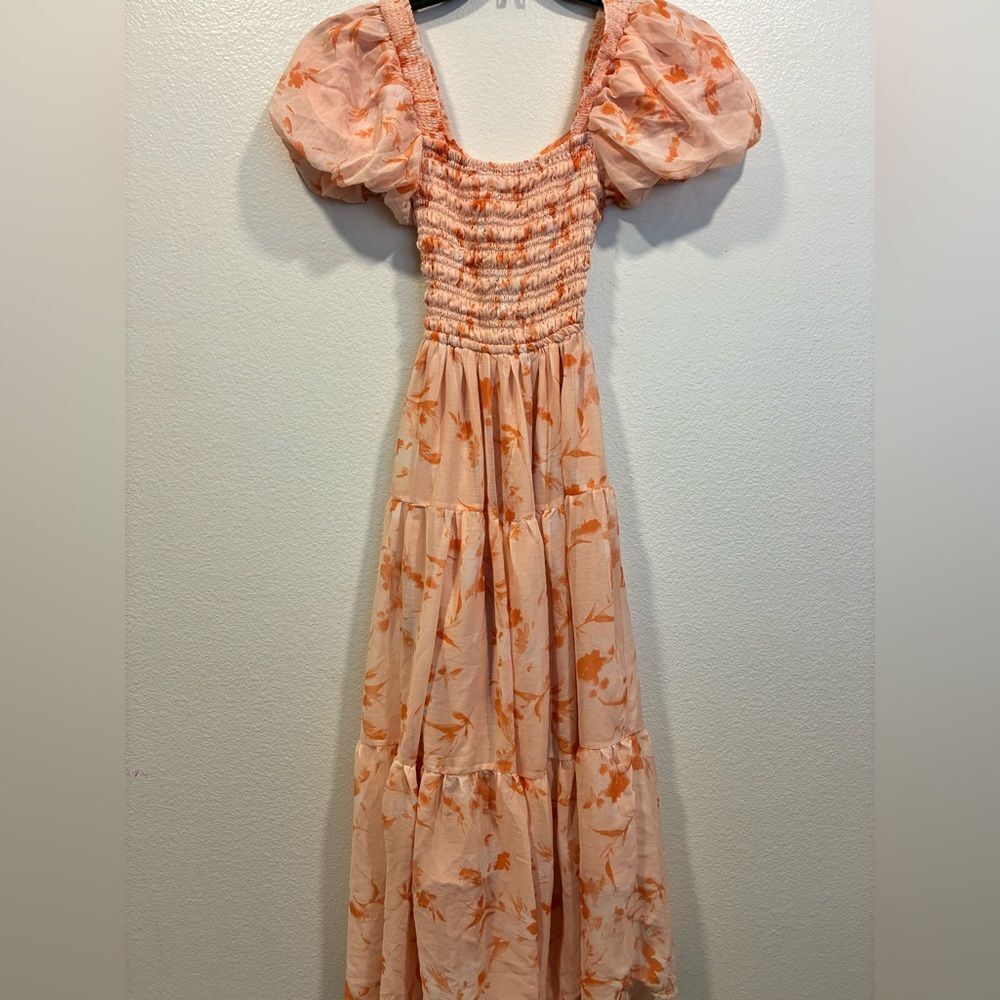 Floral Orange Maxi Dress
